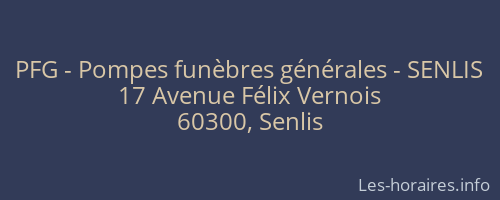 PFG - Pompes fun&egrave;bres g&eacute;n&eacute;rales - SENLIS