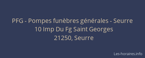 PFG - Pompes funèbres générales - Seurre