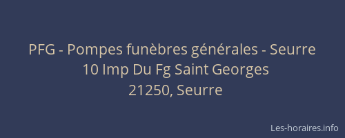 PFG - Pompes fun&egrave;bres g&eacute;n&eacute;rales - Seurre