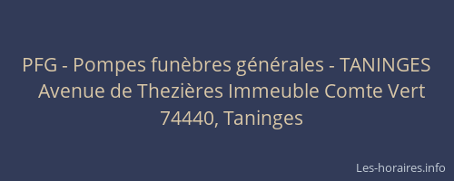 PFG - Pompes funèbres générales - TANINGES
