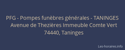 PFG - Pompes fun&egrave;bres g&eacute;n&eacute;rales - TANINGES