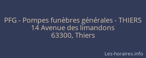 PFG - Pompes fun&egrave;bres g&eacute;n&eacute;rales - THIERS