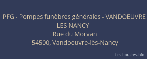 PFG - Pompes fun&egrave;bres g&eacute;n&eacute;rales - VANDOEUVRE LES NANCY