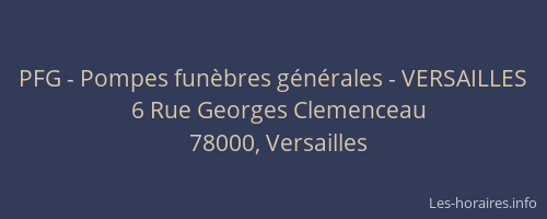 PFG - Pompes funèbres générales - VERSAILLES