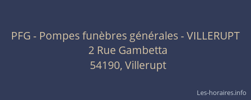 PFG - Pompes fun&egrave;bres g&eacute;n&eacute;rales - VILLERUPT