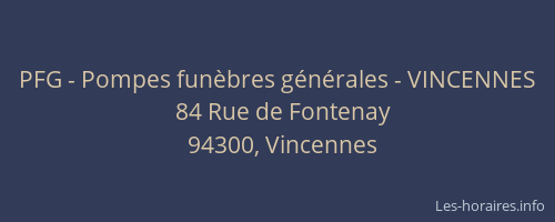 PFG - Pompes fun&egrave;bres g&eacute;n&eacute;rales - VINCENNES
