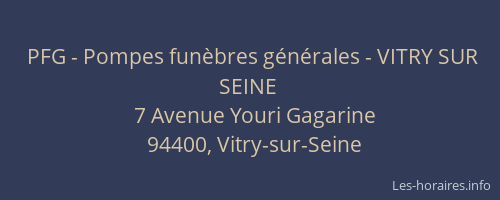 PFG - Pompes funèbres générales - VITRY SUR SEINE