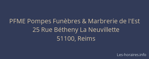 PFME Pompes Funèbres & Marbrerie de l'Est