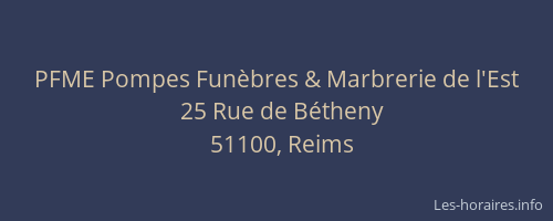 PFME Pompes Funèbres & Marbrerie de l'Est