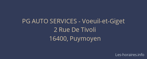 PG AUTO SERVICES - Voeuil-et-Giget