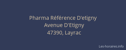 Pharma R&eacute;f&eacute;rence D'etigny