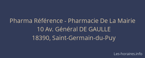 Pharma R&eacute;f&eacute;rence - Pharmacie De La Mairie