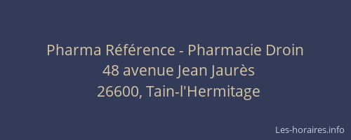 Pharma R&eacute;f&eacute;rence - Pharmacie Droin