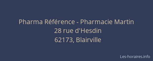 Pharma Référence - Pharmacie Martin