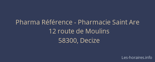 Pharma Référence - Pharmacie Saint Are
