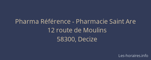 Pharma R&eacute;f&eacute;rence - Pharmacie Saint Are