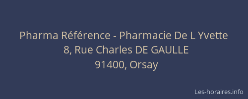 Pharma Référence - Pharmacie De L Yvette