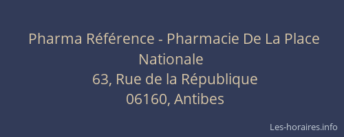 Pharma Référence - Pharmacie De La Place Nationale
