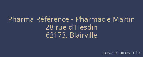 Pharma Référence - Pharmacie Martin