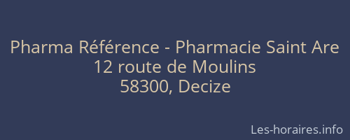Pharma Référence - Pharmacie Saint Are