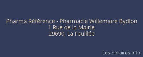 Pharma Référence - Pharmacie Willemaire Bydlon