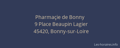 Pharmaçie de Bonny