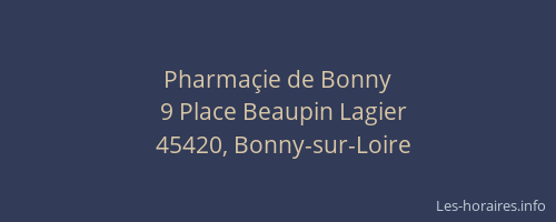 Pharma&ccedil;ie de Bonny