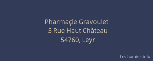Pharmaçie Gravoulet