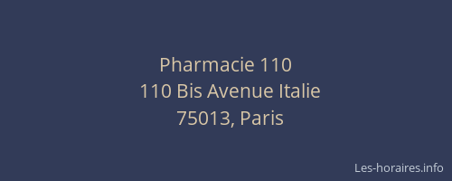 Pharmacie 110