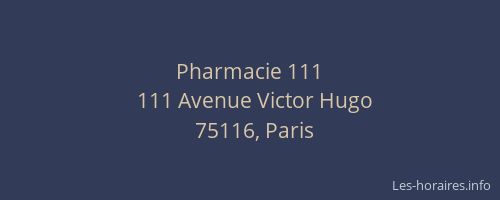 Pharmacie 111
