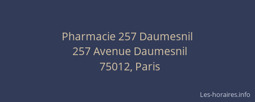 Pharmacie 257 Daumesnil