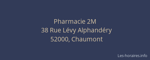 Pharmacie 2M