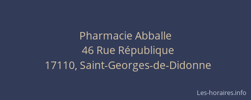 Pharmacie Abballe