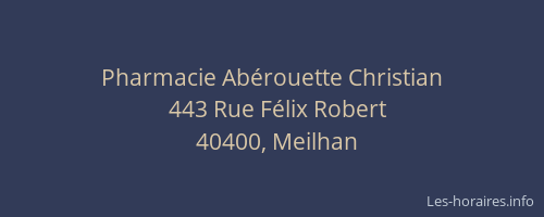 Pharmacie Ab&eacute;rouette Christian