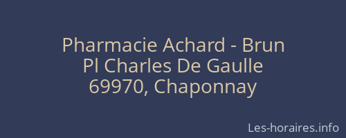 Pharmacie Achard - Brun