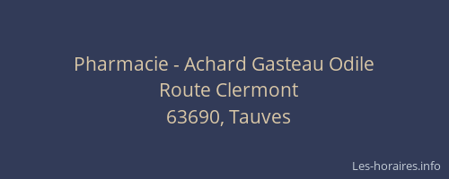 Pharmacie - Achard Gasteau Odile