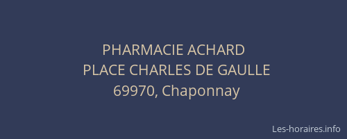PHARMACIE ACHARD
