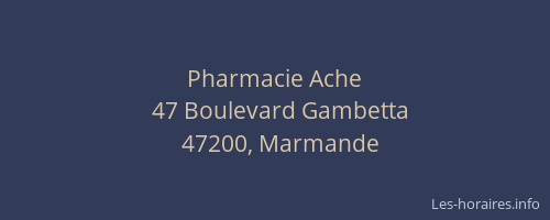 Pharmacie Ache