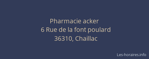 Pharmacie acker