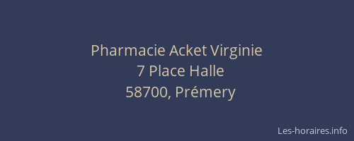 Pharmacie Acket Virginie