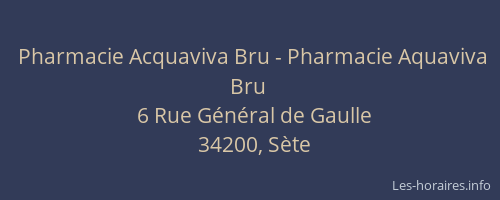 Pharmacie Acquaviva Bru - Pharmacie Aquaviva Bru