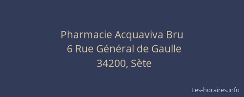 Pharmacie Acquaviva Bru