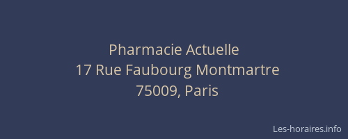 Pharmacie Actuelle