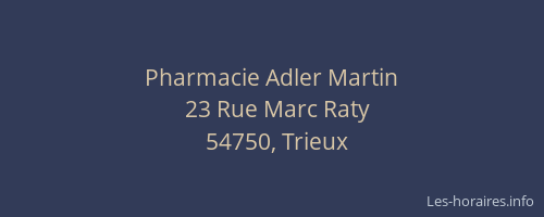 Pharmacie Adler Martin