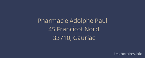 Pharmacie Adolphe Paul
