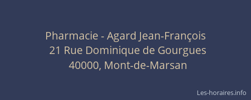 Pharmacie - Agard Jean-François