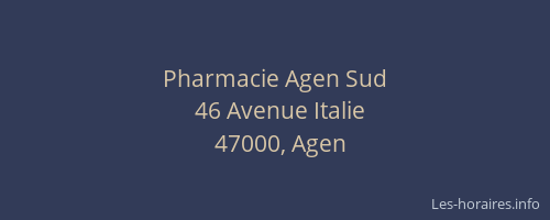 Pharmacie Agen Sud