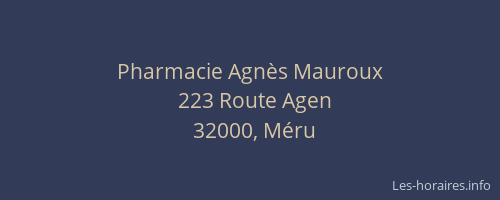 Pharmacie Agn&egrave;s Mauroux