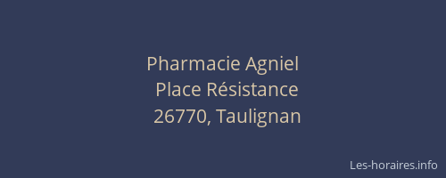 Pharmacie Agniel