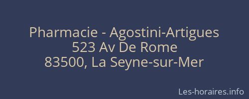 Pharmacie - Agostini-Artigues